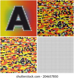 Letter A (mixed mosaic with empty cells)