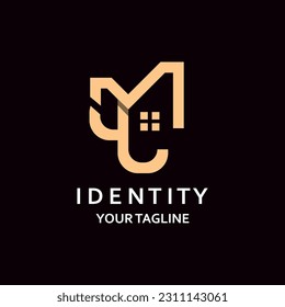 Letter MJ elegance logo with elegant home concept simple and minimalist graphic design