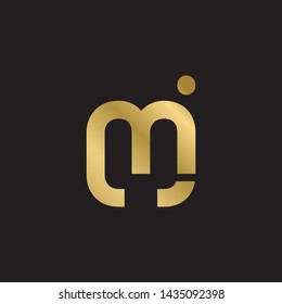 Letter mj linked lowercase logo design template elements. Gold letter Isolated on black  background. Suitable for business, consulting group company.