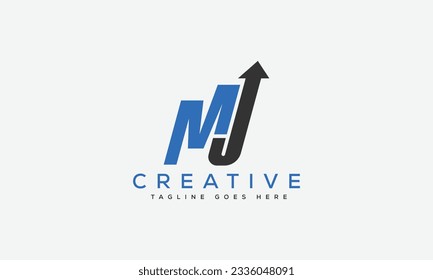 Ilustración vectorial de la plantilla de diseño del logotipo MJ de la letra.