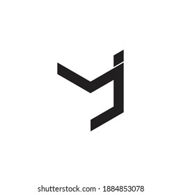 letra mj vector de logotipo plano lineal geométrico simple