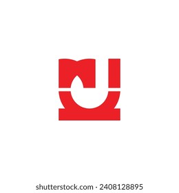 letter mj simple geometric linear logo vector 