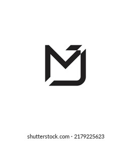 letra mj línea de movimiento simple logotipo de flecha geométrica vector