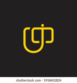 letter mj simple overlapping line geometric flat logo vector