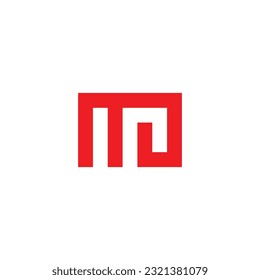 Letra mJ símbolo geométrico cuadrado simple vector logo