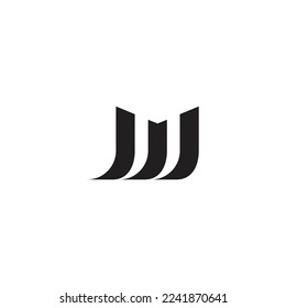 letter mj stripes geometric logo vector 