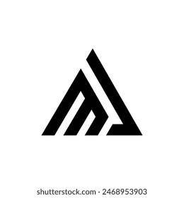 Letter Mj or Am triangle modern logo