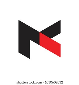 letter mk abstract geometric logo vector