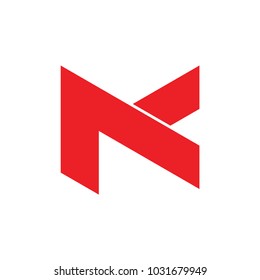 letter mk abstract geometric logo vector