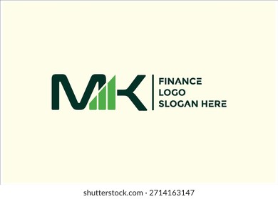 Letter MK Finanzdiagramm Logo Design Vektor Vorlage