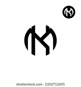 Letter MK KM Circle Bold logo design