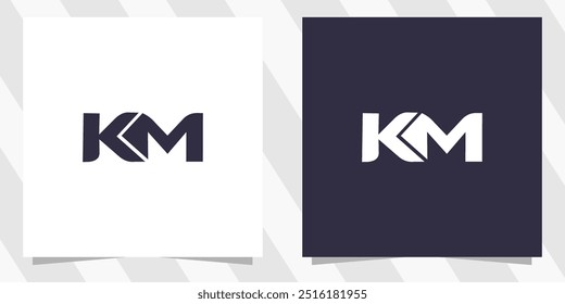 letra mk km logotipo design vetor