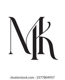 letter MK or KM vector logo design for luxury, fashion, jewelry, boutique, and startup