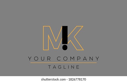 Diseño de logotipo MK de carta, icono moderno creativo KM M K