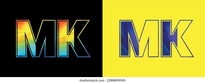 Letter MK logo design vector template. Creative modern luxurious logotype for corporate business identity
