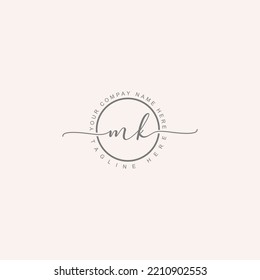 Letter mk logo hi-res stock photography and images - mk feminine fashion brand lette logo