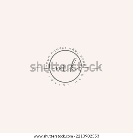 Letter mk logo hi-res stock photography and images - mk feminine fashion brand lette logo Stock fotó © 