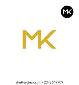Diseño sencillo de logotipo de monograma MK
