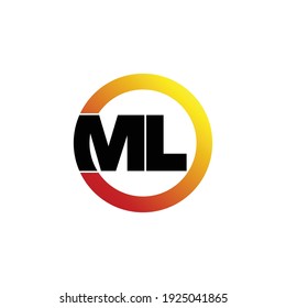 Letter ML circle logo design vector