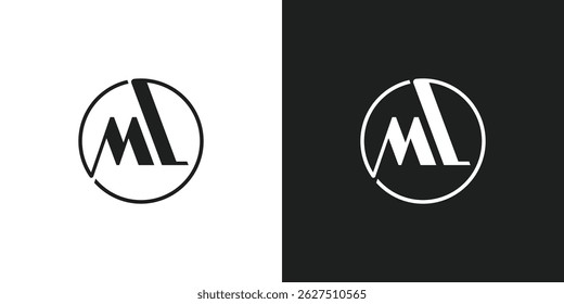 Letra ML com design de logotipo de círculo