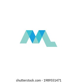 cinta de gradiente de ml de letra símbolo geométrico simple vector
