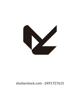 letter ml linked black font geometric logo vector 