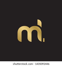 Letter ml linked lowercase logo design template elements. Gold letter Isolated on black  background. Suitable for business, consulting group company.