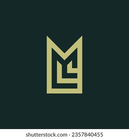 Letter ML or LM logo
