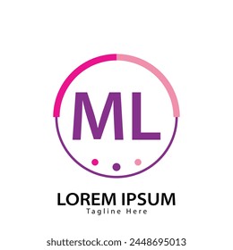 letter ML logo. ML. ML logo design vector illustration for creative company, business, industry
