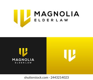 Letter ML monogram shield attorney at law logo design.

