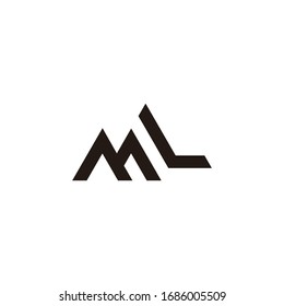 letter ml simple geometric line logo vector