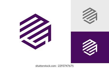 Letter MLF initial hexagon monogram logo design vector