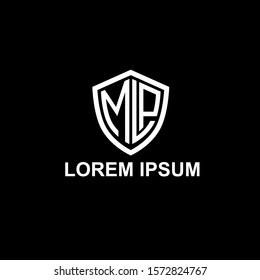 Letter MLP with shield vector illustration logo concept
