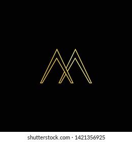 Letter MM AA MA AM Clean and Minimal Initial Based Logo Design