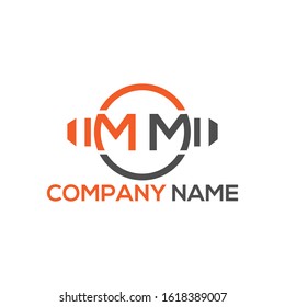 Letter MM Circle Line Logo Abstract Artistic Urbane Grunge Stroke, MM music logo,
