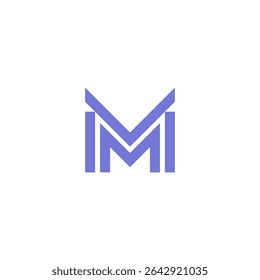 Letter MM Combined in Abstract Minimalist Style