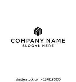 letter mm hexagon logo design vector illustration template