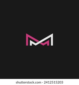 Letter MM Logo design Monogram Double M Logo.