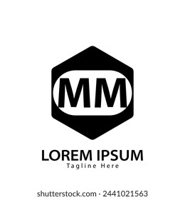 logo de la letra MM. ¿MM? Ilustración vectorial de diseño de logotipo de MM para empresa creativa, negocio, industria
