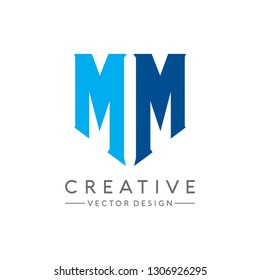 Letter MM Logo. Initial Letter Design Vector Luxury Colors
