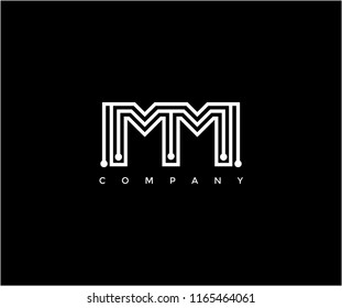 Letter MM logotype Technology Digital Dot Connection Logo