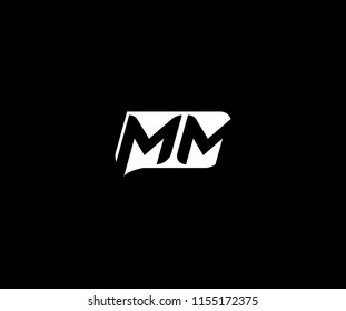 Letter MM Modern Corporate Label Shape Logotype