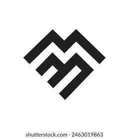 Letter Mm modern unique new shapes alphabet monogram logo