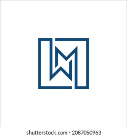 Letter MM Square Logo Vector