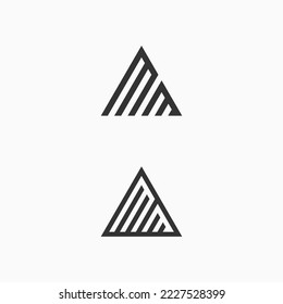 letter mm triangle logo design vector illustration template