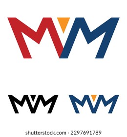 letter MM twin logo template