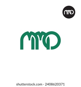 Diseño de logotipo de monograma MMO de carta