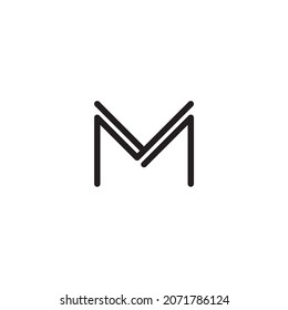 
letter MMVV MV VM M V simple symbol logo vector
