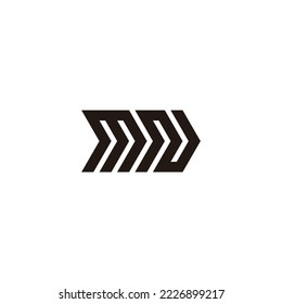 Letter MN direction, right geometric symbol simple logo vector