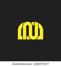 letter mn linked geometric simple logo vector 